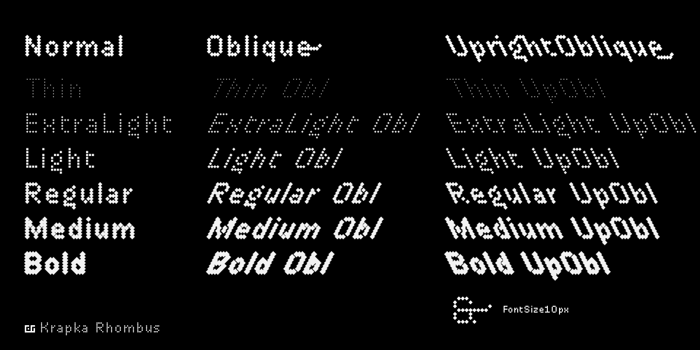 Пример шрифта DR Krapka Rhombus Extra Light Oblique